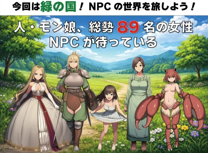 【PC/AI汉化/探索/RPG游戏/1.50G】NPC奸 无反应的她们 绿之国篇（NPC姦 無反応な彼女たち 緑の国編）AI汉化版+全回想存档+探索RPG游戏+1.50G